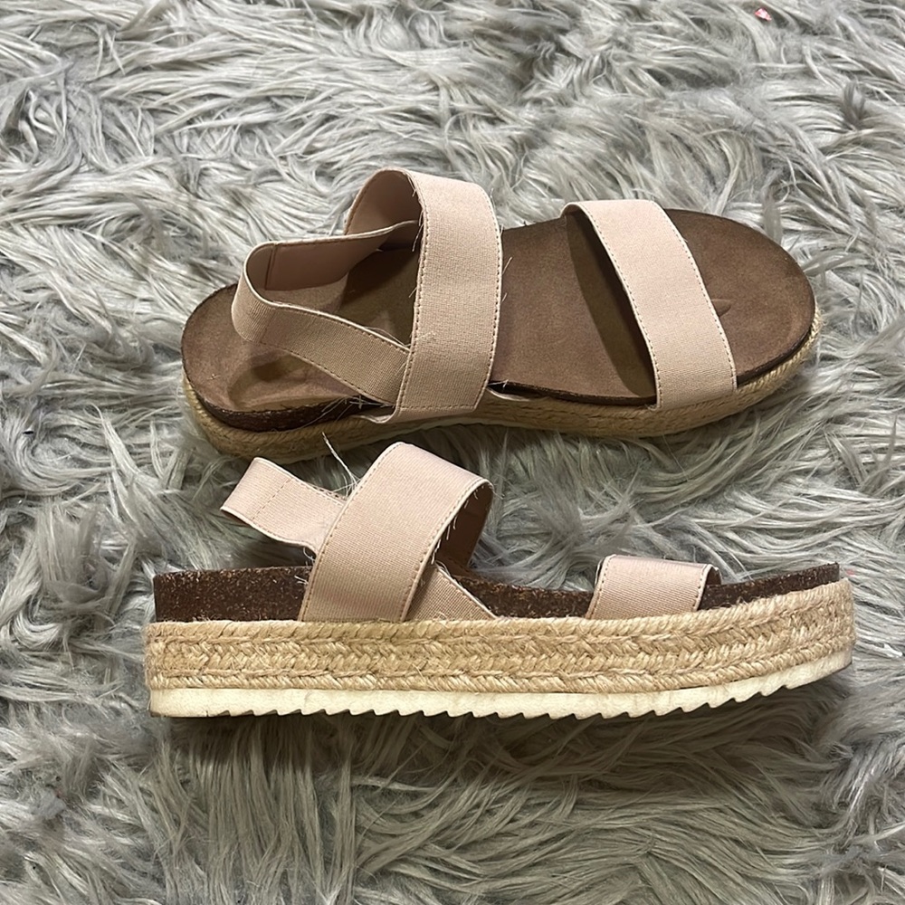 LIGHT PINK/BEIGE espadrilles sandals
